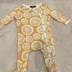 Milkbarn grapefruit footie pajamas